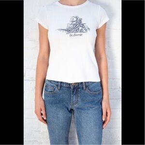 Brandy Melville White Graphic Tee